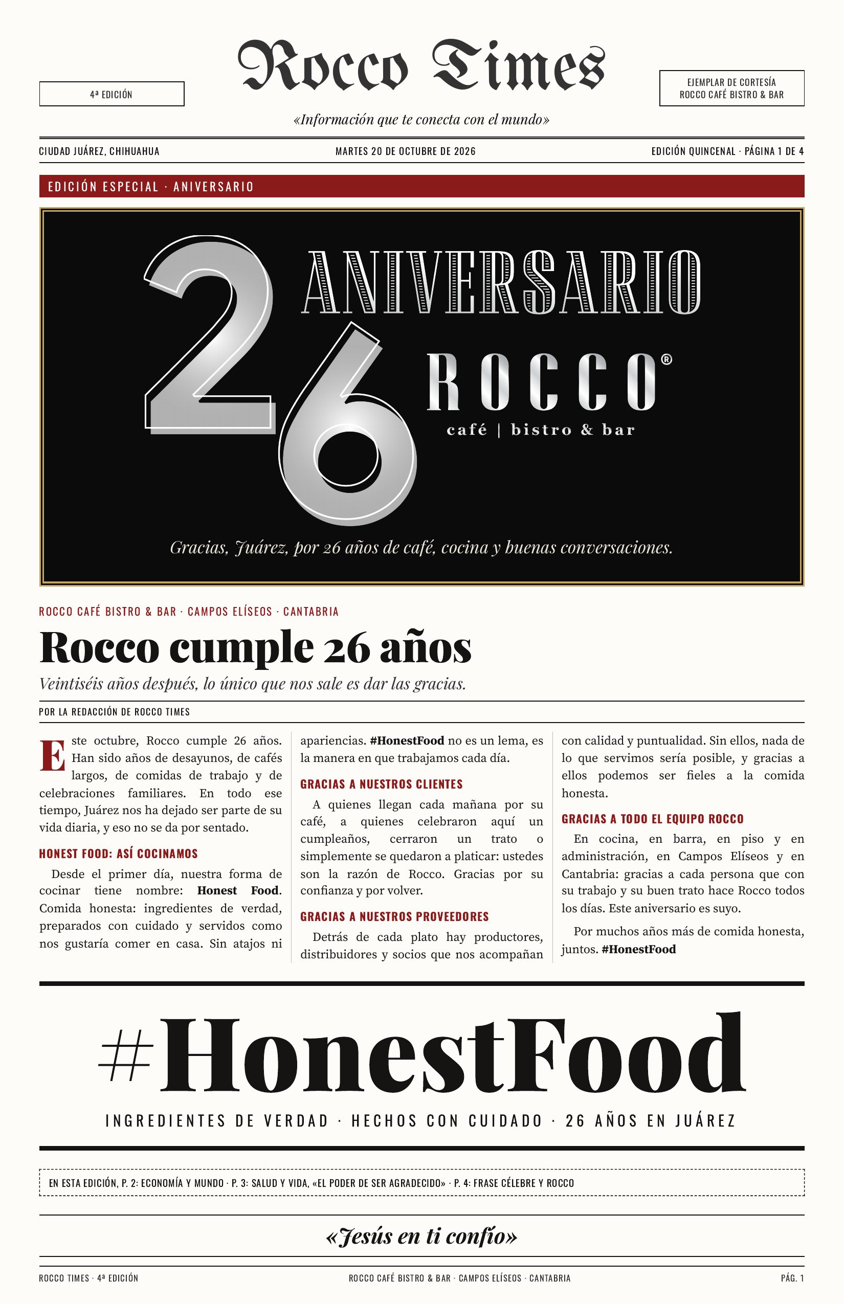 Rocco Times 4ª edición, página 1